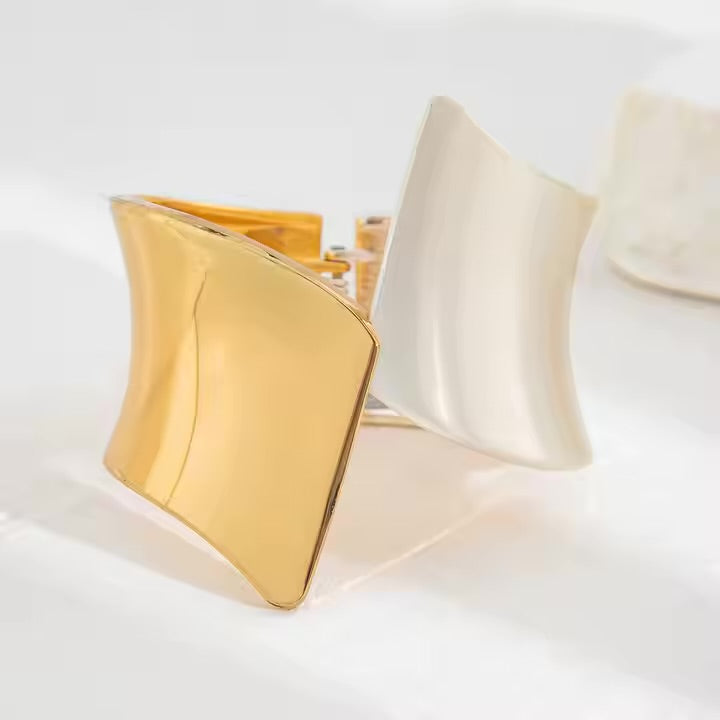 Glossy Irregular Open Cuff Chunky bracelet