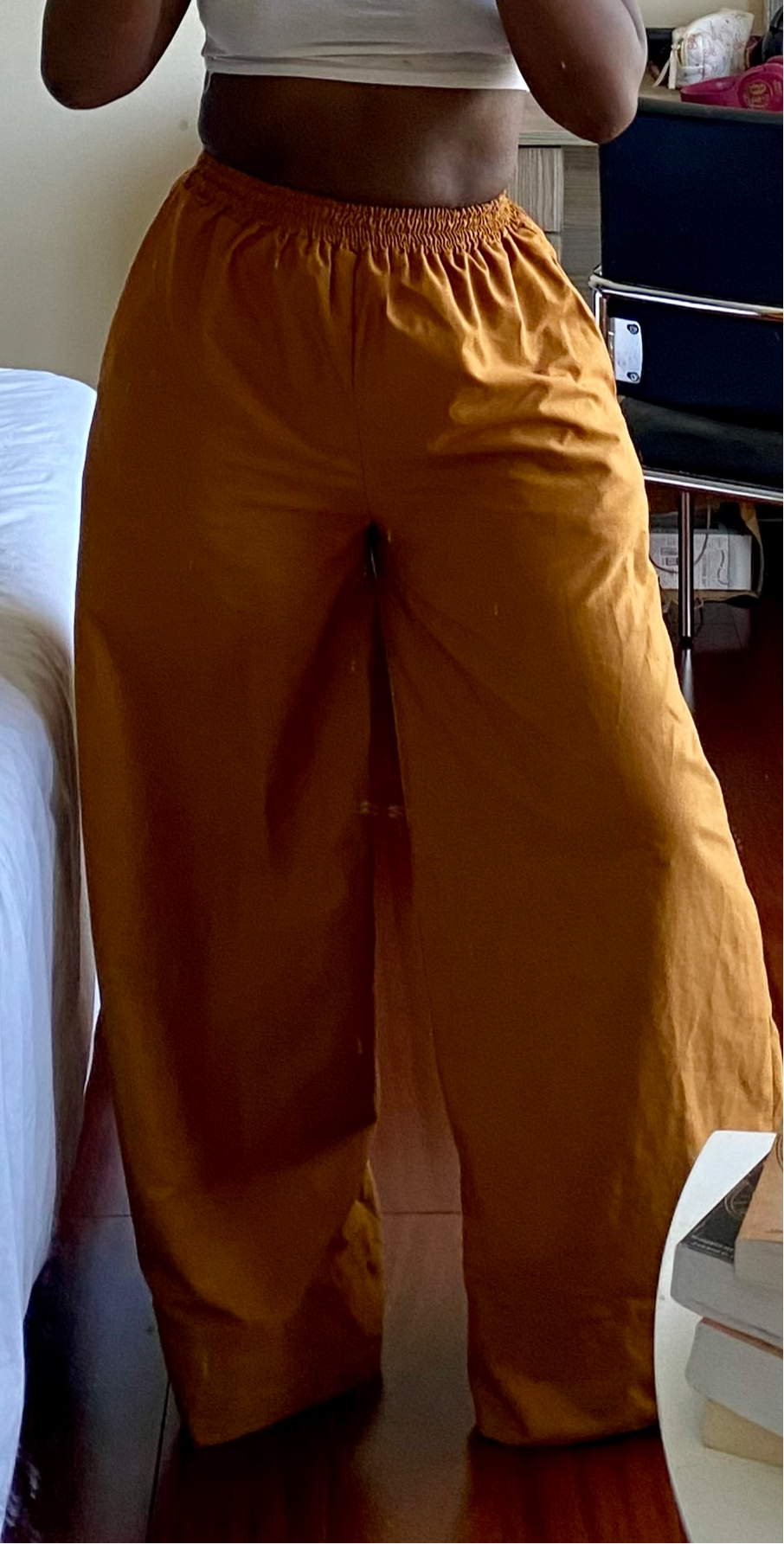 LC Ruched Waistband Wide Leg Pants