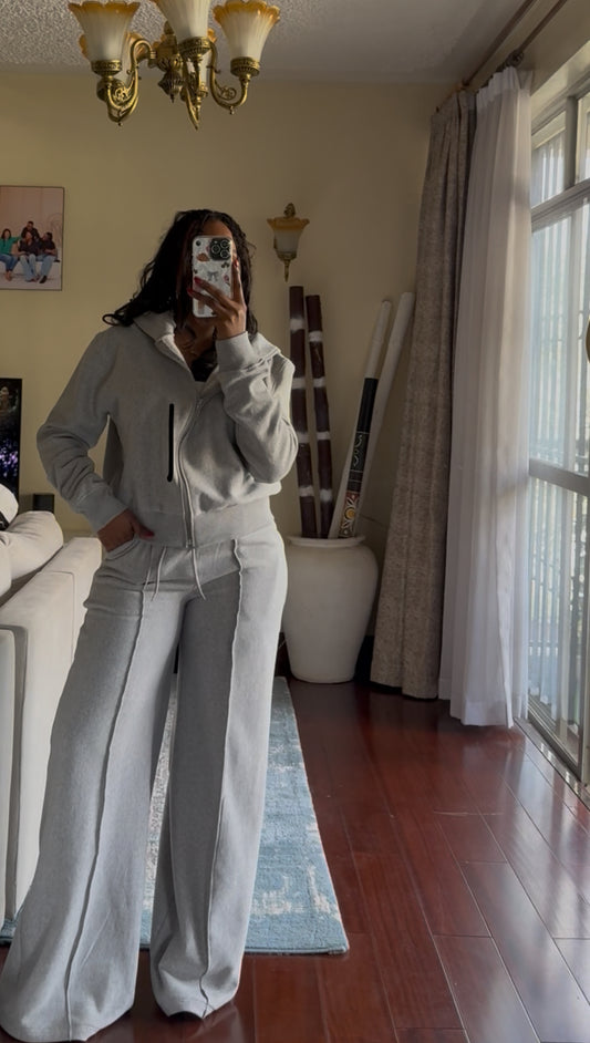 Supper Wide leg Jogger Set (jacket and pants)