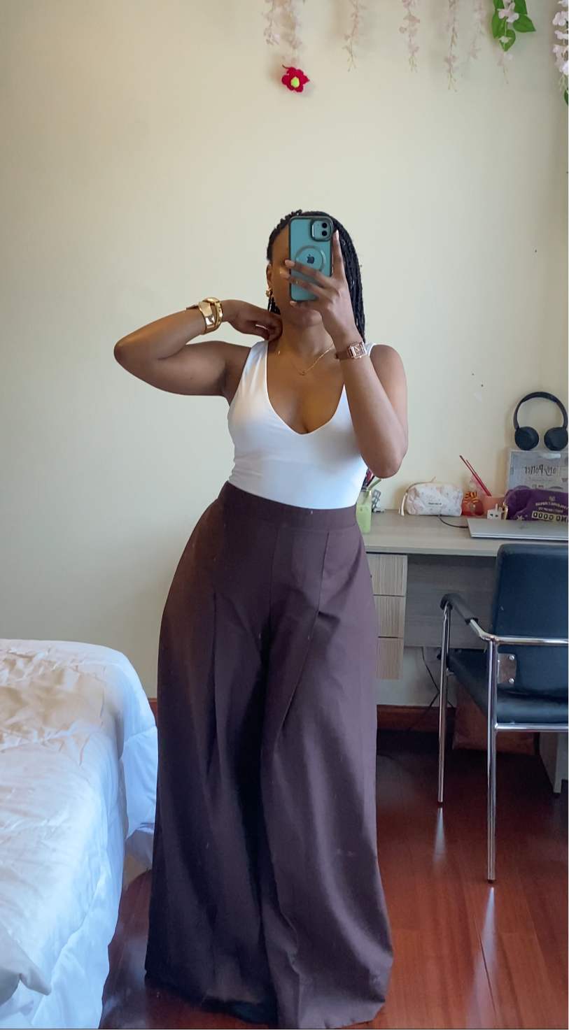 Pleated wide leg pants