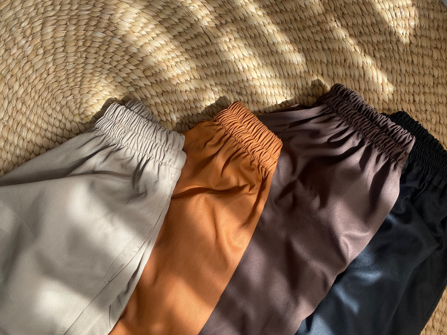 LC Ruched Waistband Wide Leg Pants (With pockets )