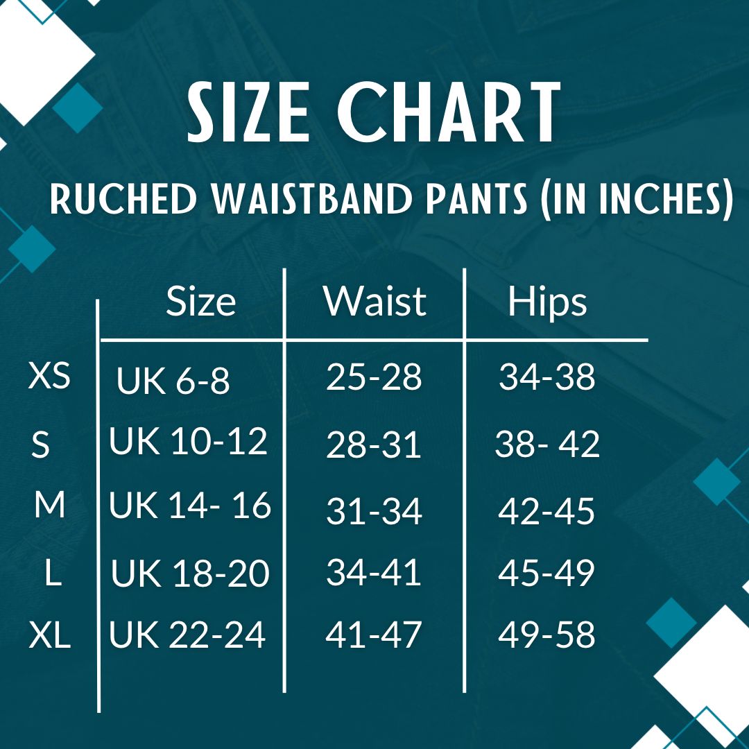 LC Ruched Waistband Wide Leg Pants (With pockets )