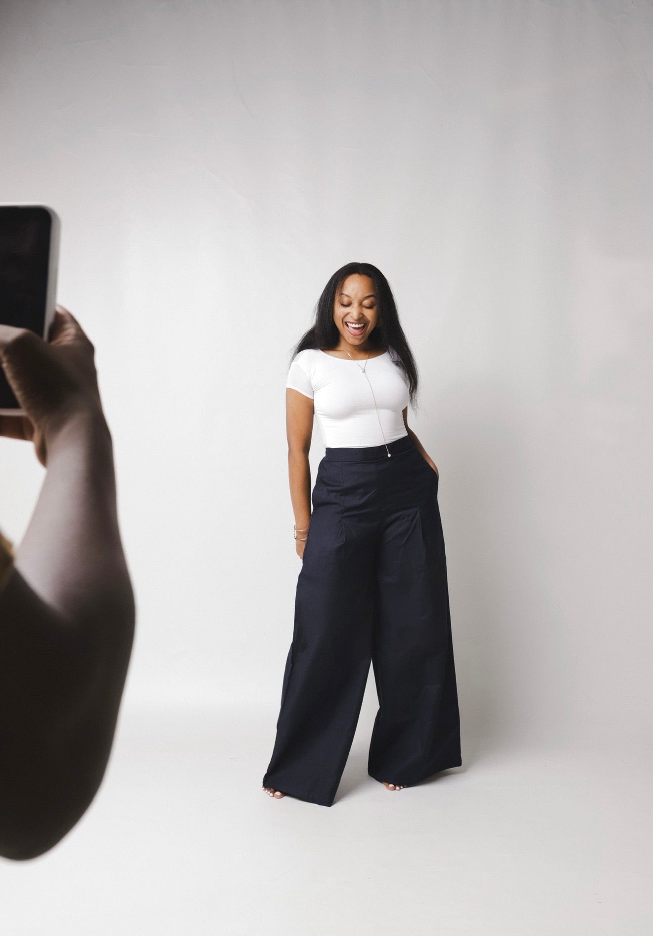 The Slate Pleated Pants : Navy Blue