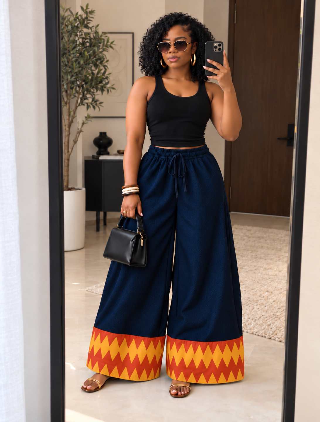 The suki navy denim pants : Quod