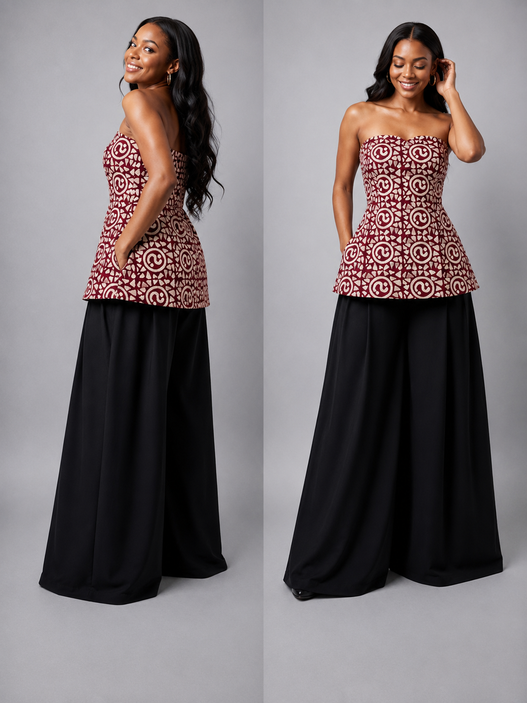 Red tribal Set /Top/ Pants