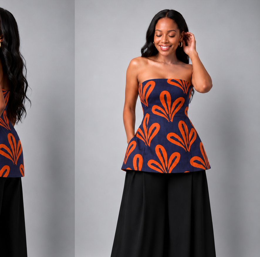 Zahara top : orange tulip