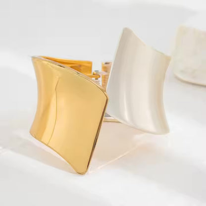 Glossy Irregular Open Cuff Chunky bracelet