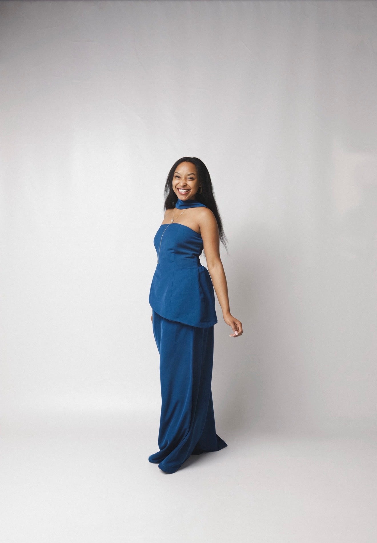 The Asymmetrical 3-piece Set : Teal Blue