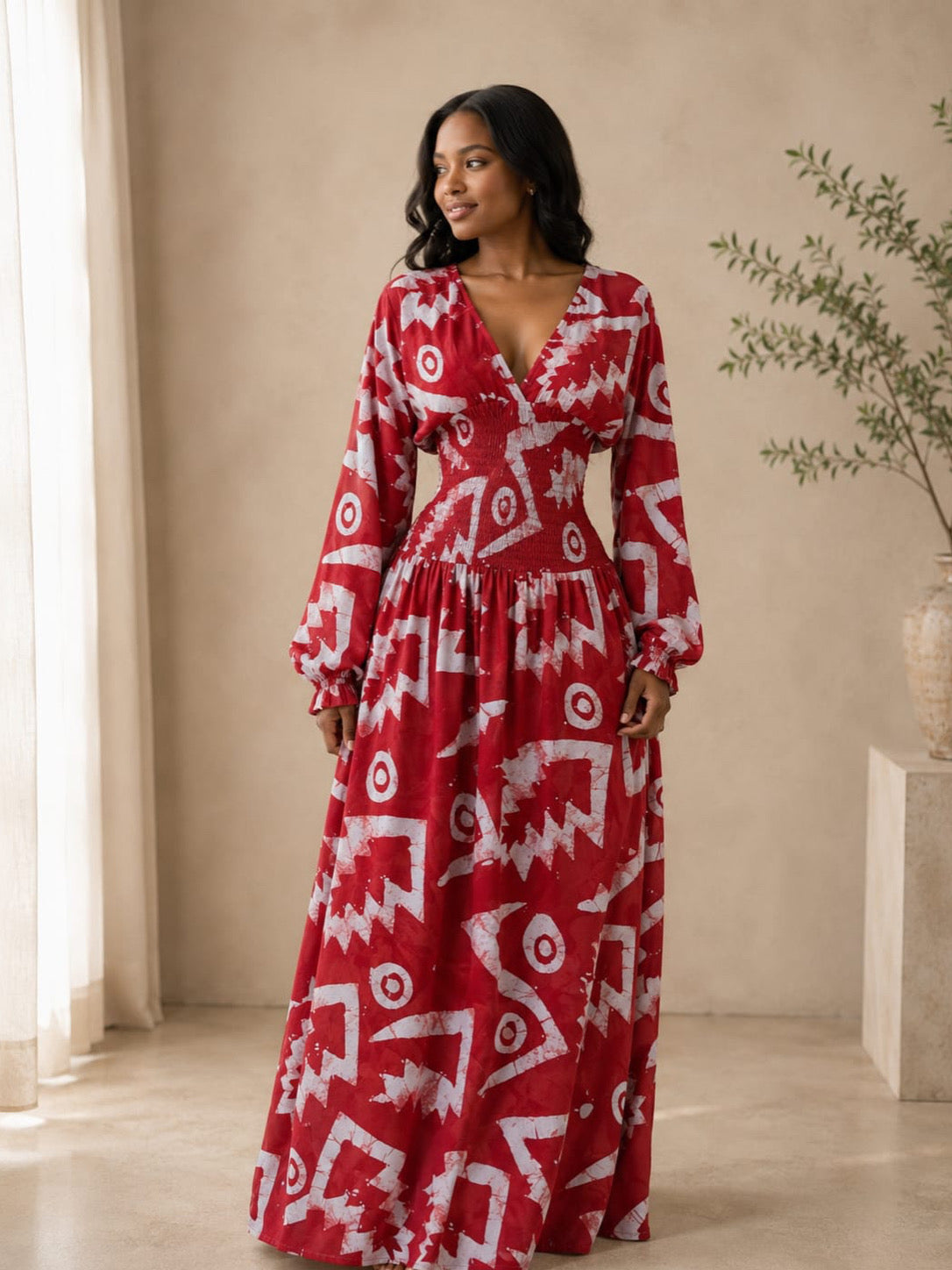 The nyla dress : Red Art