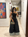 The Suki Denim pants : Dark navy Greenery
