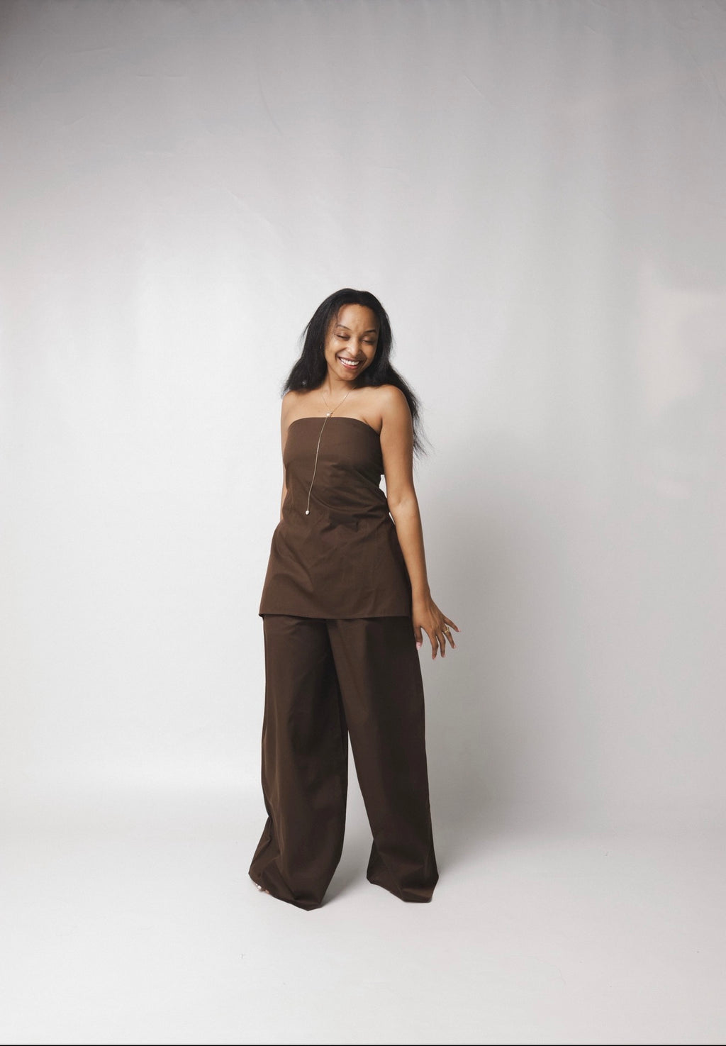 Ruched Set : Chocolate brown