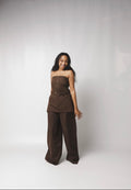 Ruched Set : Chocolate brown