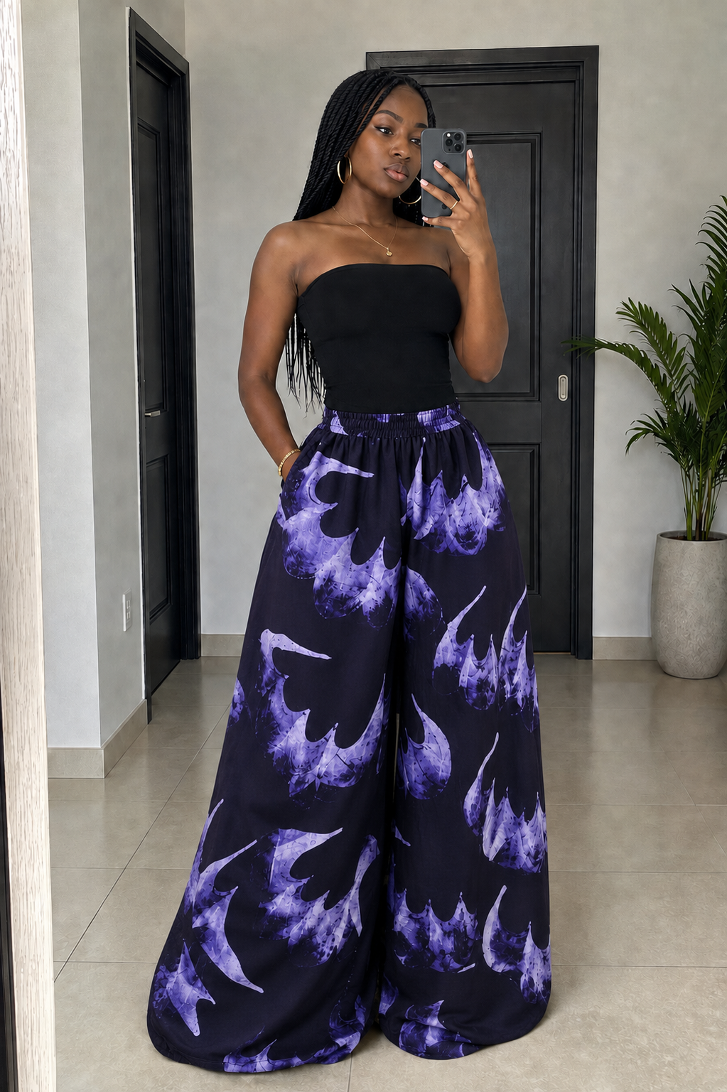 The Nuru Pants : Navy tulip