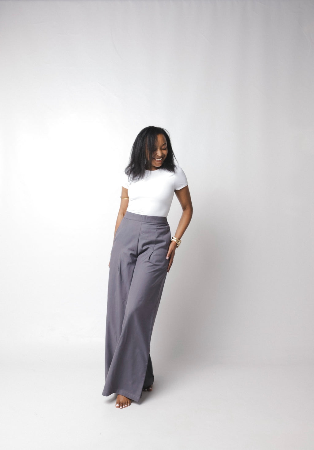 The Slate Pleated Pants: Grey