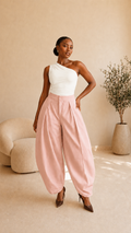 The Naki Barrel Pants : Pink