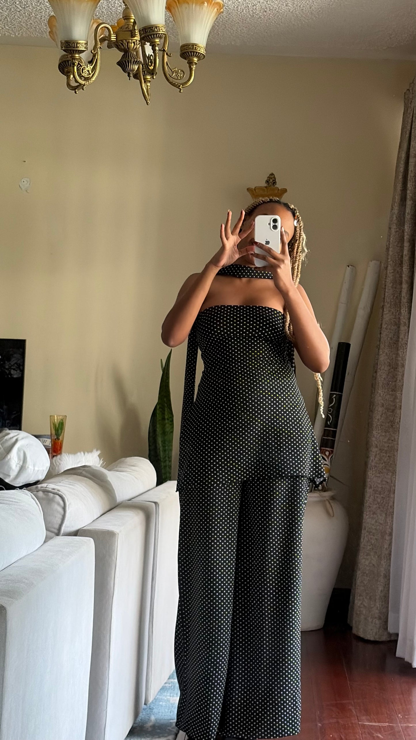 LC Wide leg polka dot 3 - piece set