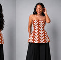 Zahara top : burnt orange tulip