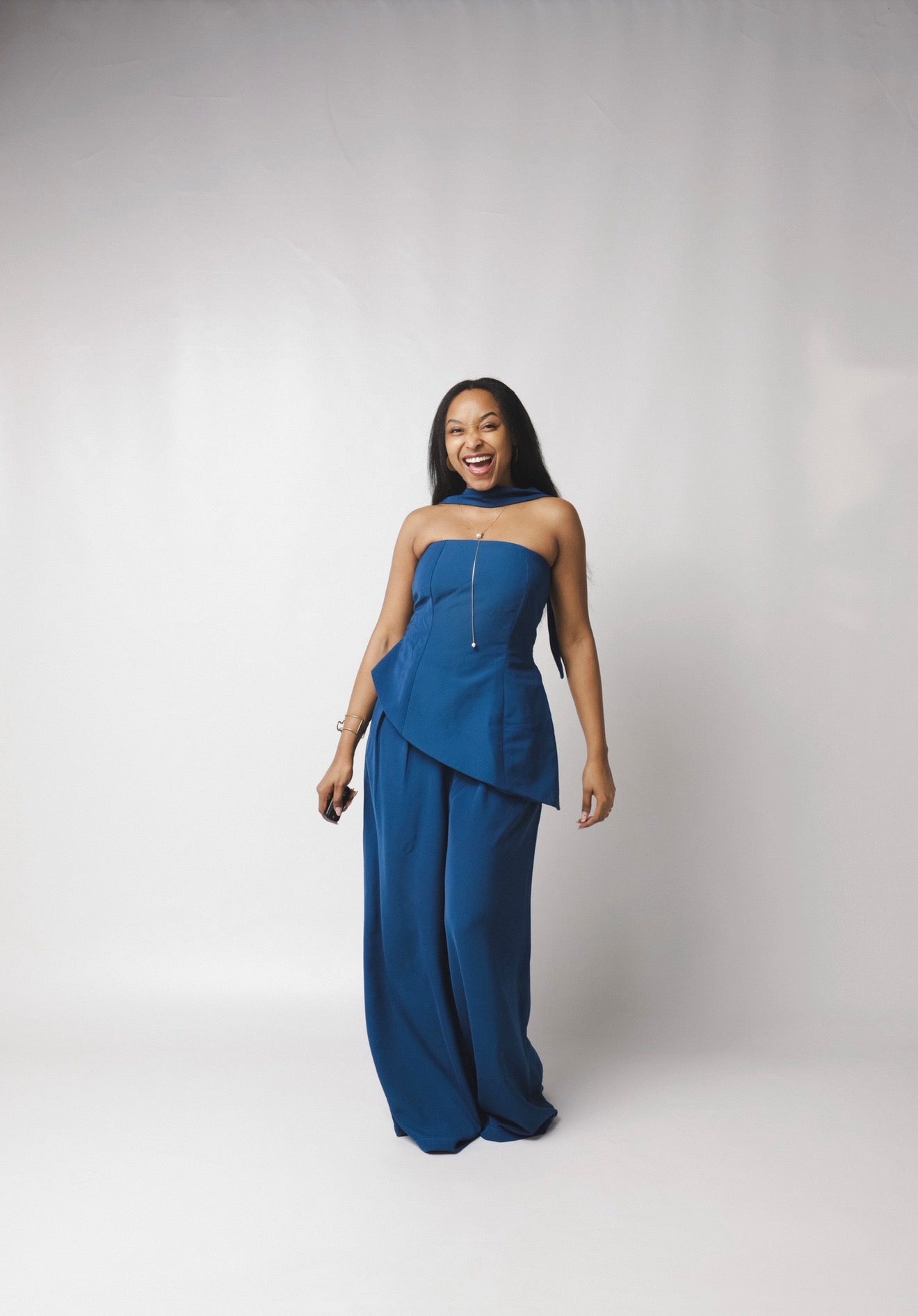 The Asymmetrical 3-piece Set : Teal Blue