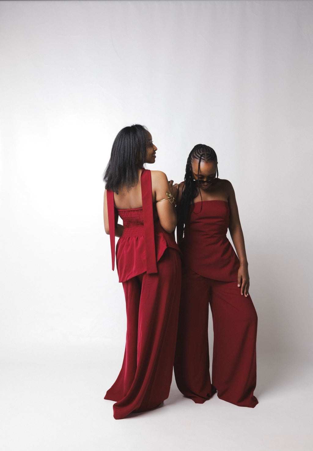 The Assymetrical 3- piece Set : Burgundy