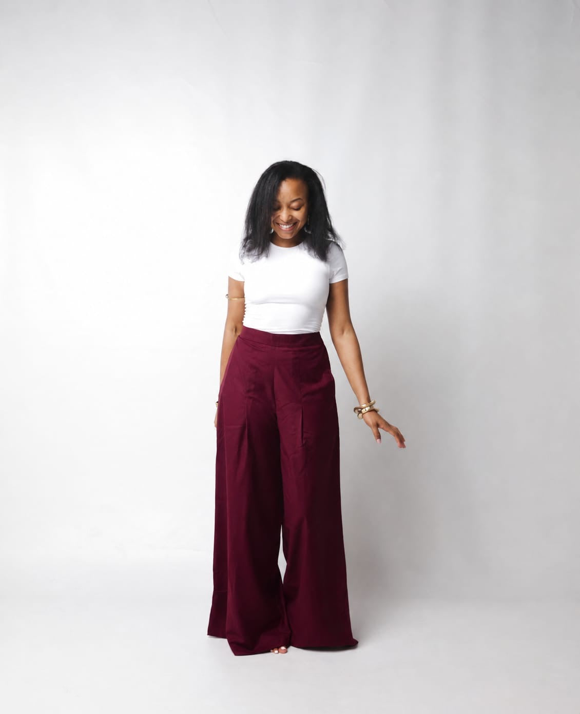 The Slate Pleated Pants : Burgundy