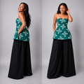 Green floral Top /Set /Pants