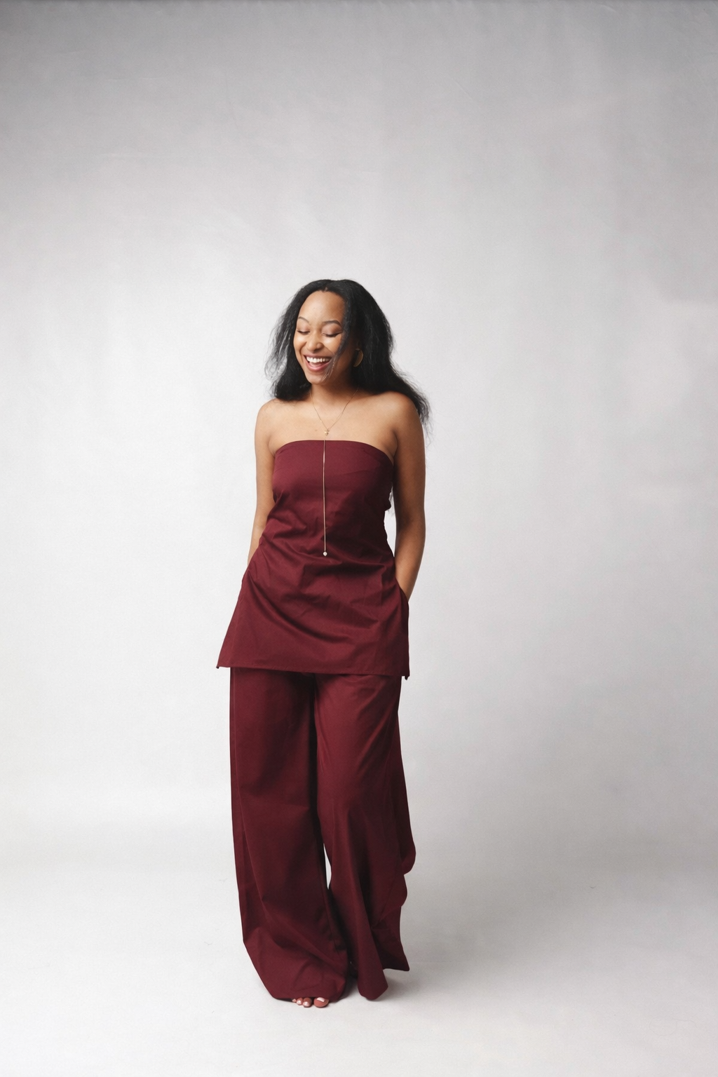 Ruched Top : Burgundy