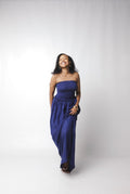 The Solara Linen Maxi Dress : Deep blue