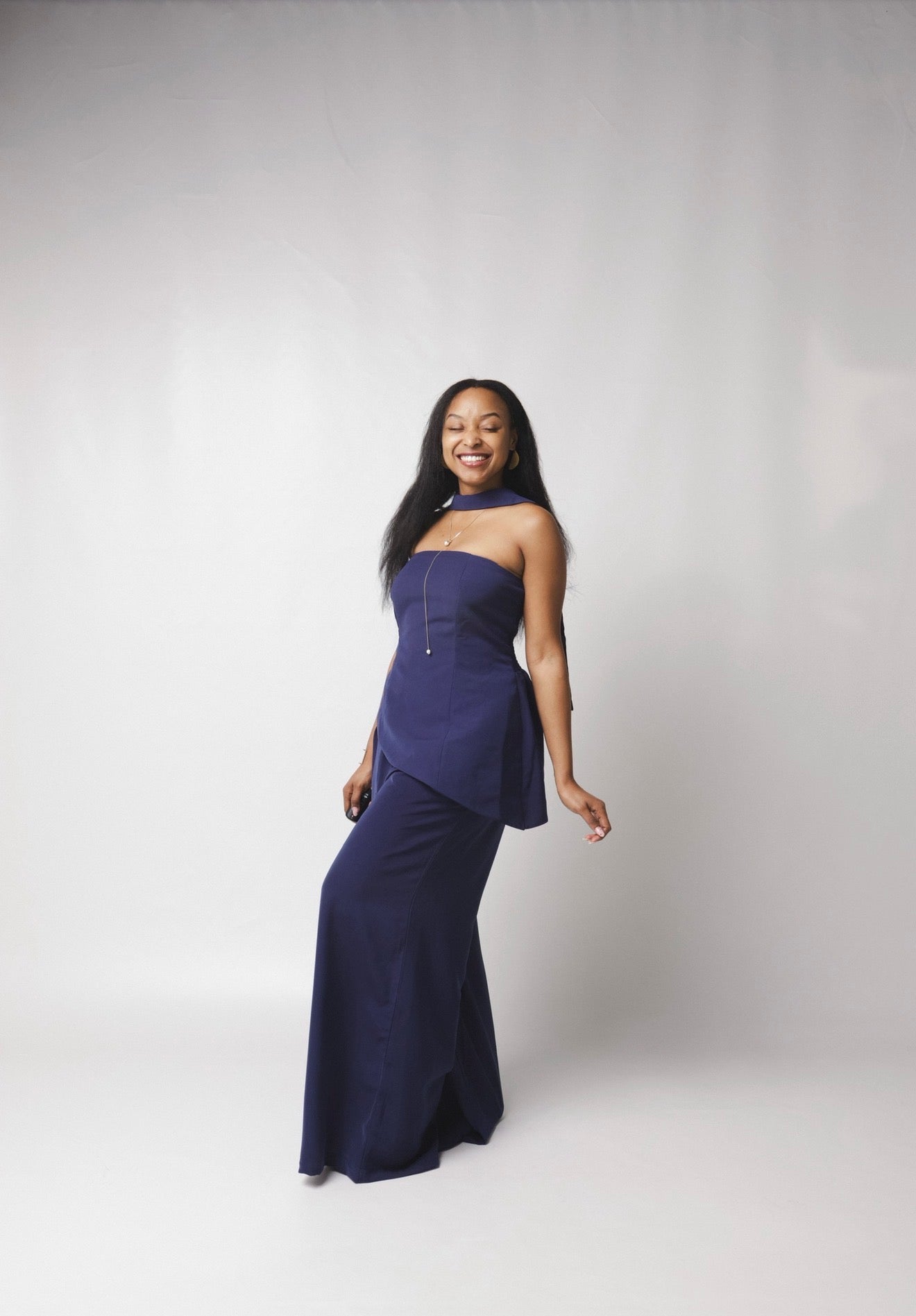 The Asymmetrical 3-piece Set : Midnight Blue