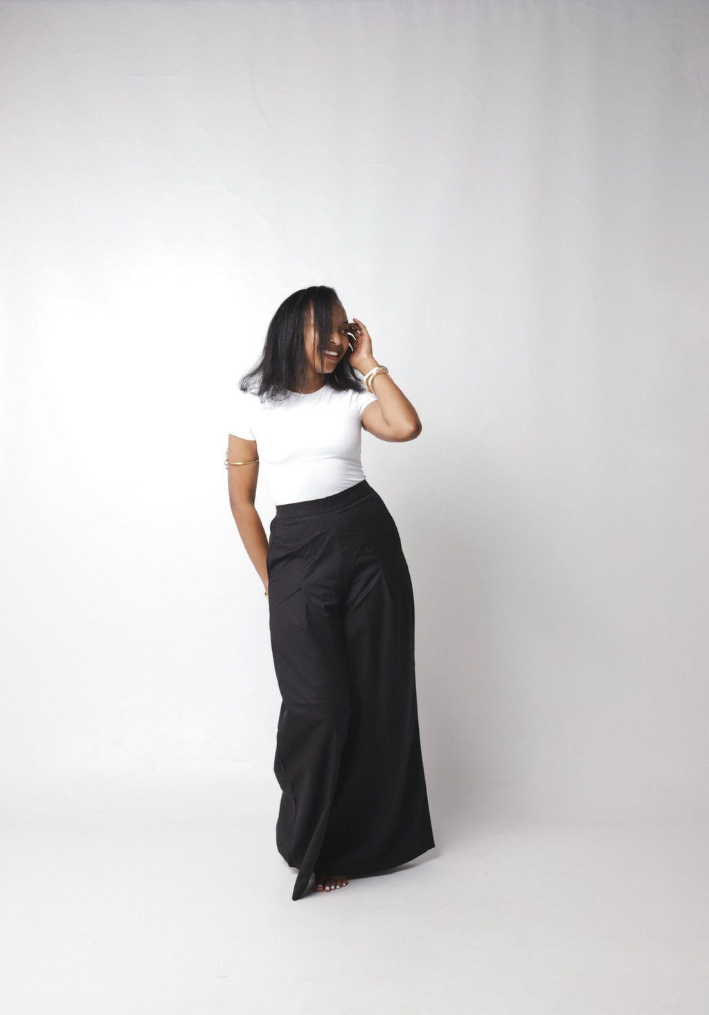 The Slate Pleated Pants : Black