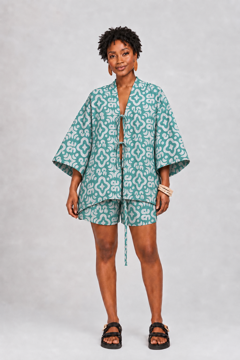 The kantai short set : teal fog