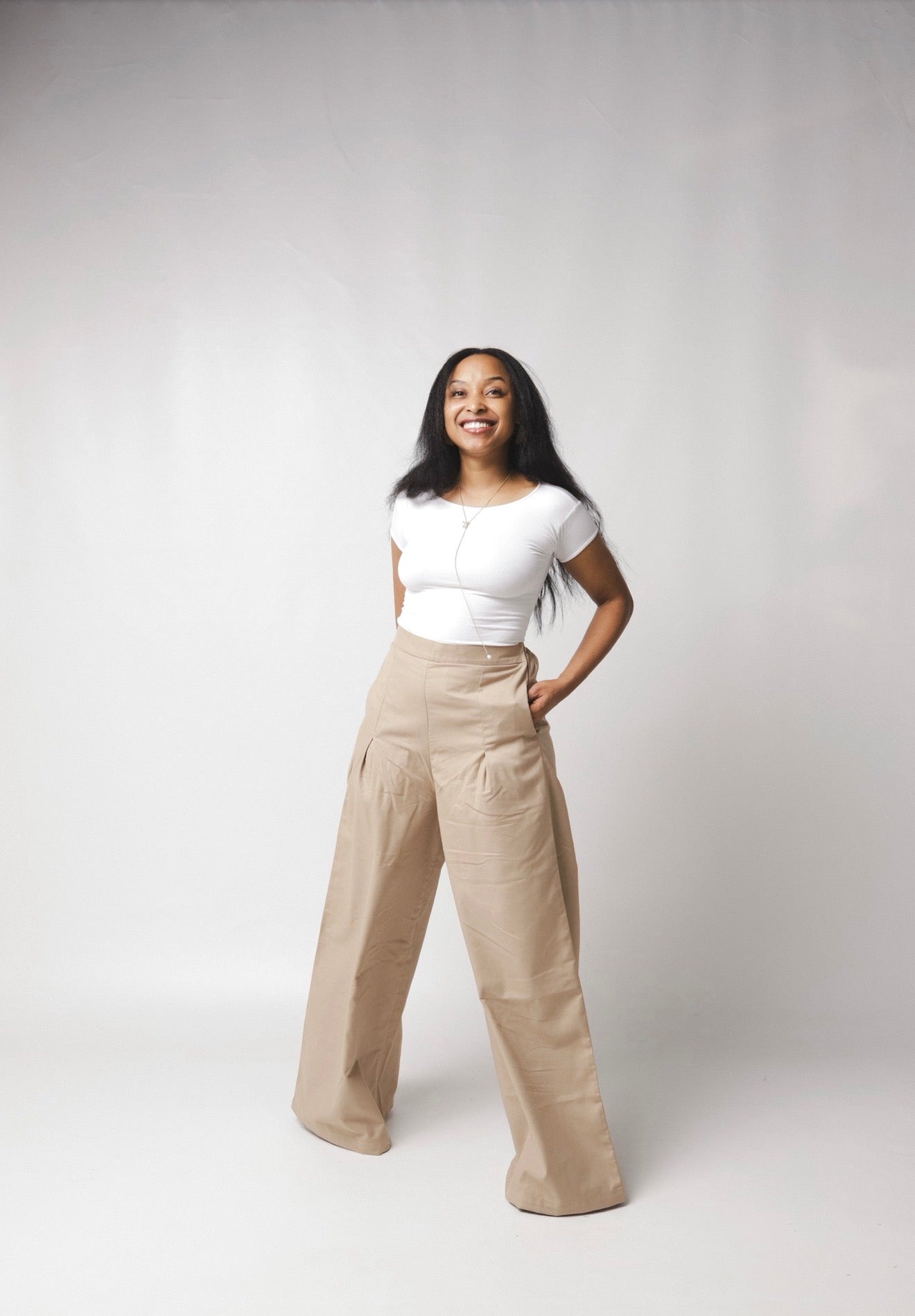 The Slate Pleated Pants : Beige