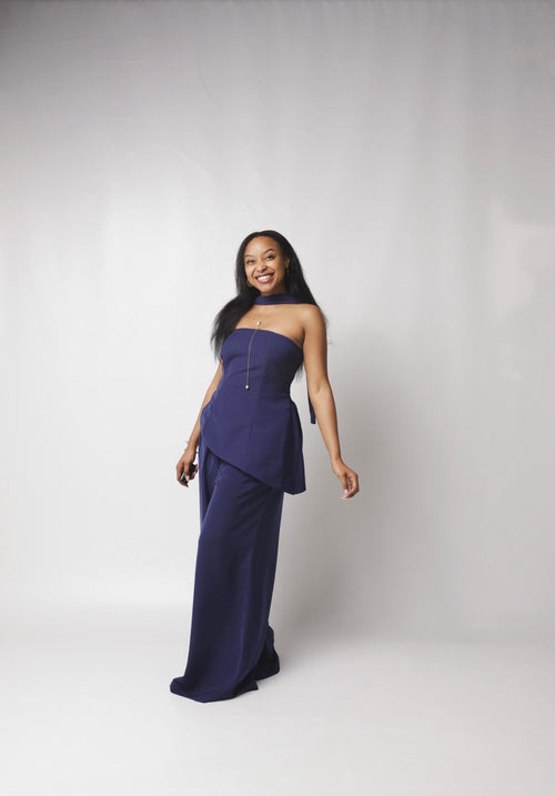 The Asymmetrical 3-piece Set : Midnight Blue