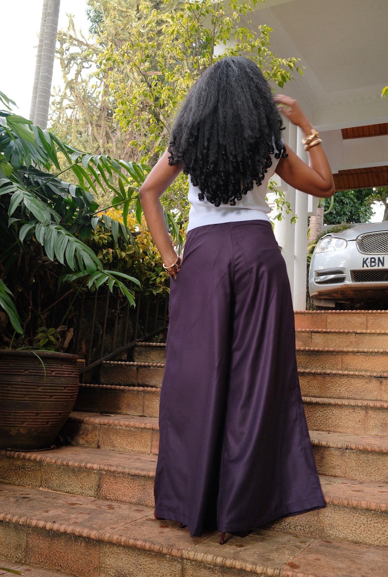 The Kira Pleated Pants : Black Current