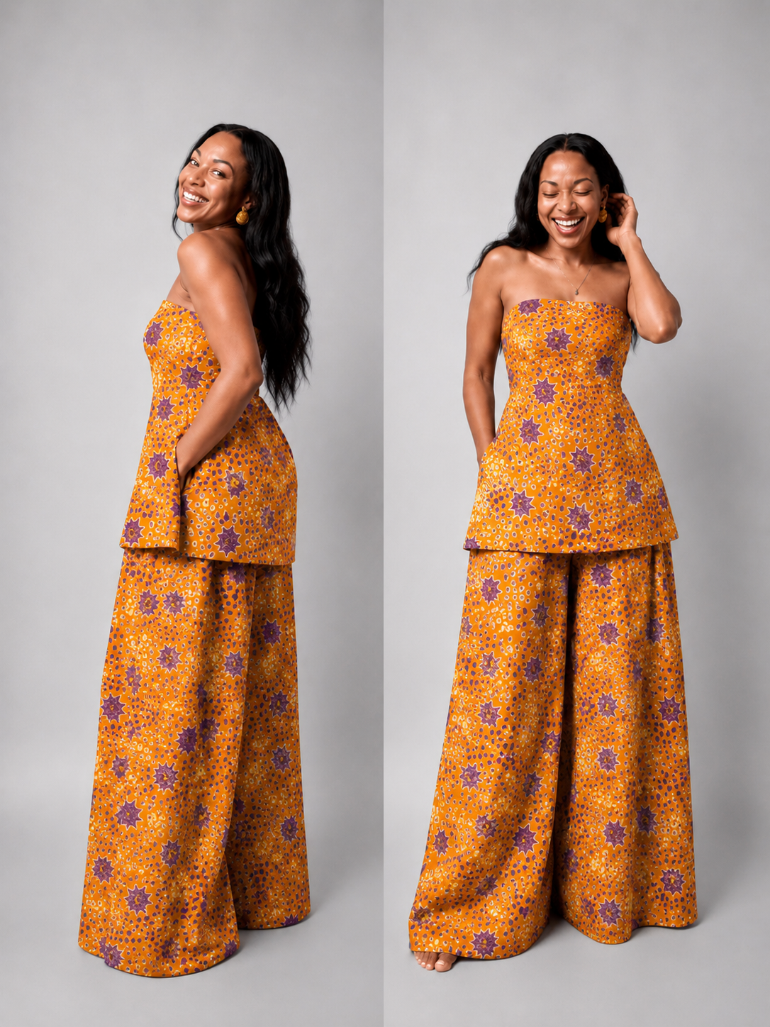 The zahara set : Orange patchwork