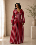 The Nyla dress : Striped Red