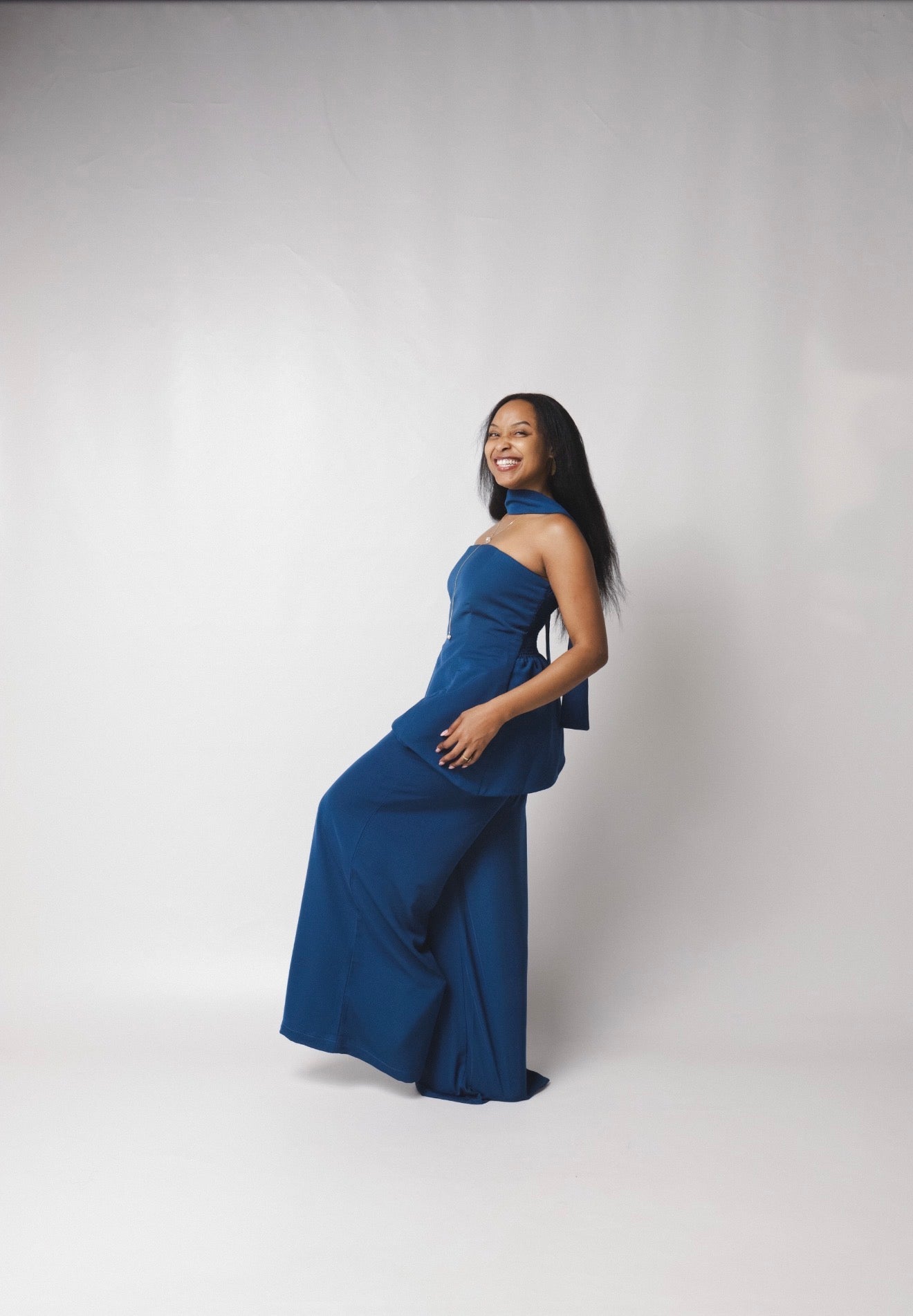 The Asymmetrical 3-piece Set : Teal Blue