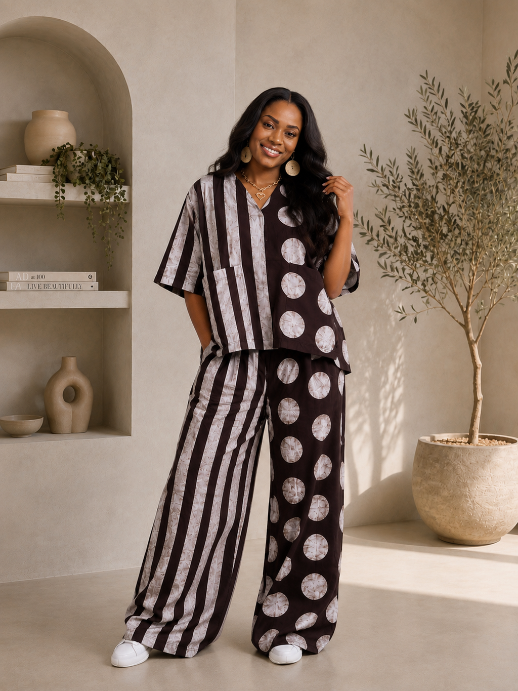 The Saka set : Chocolate brown Co-ord