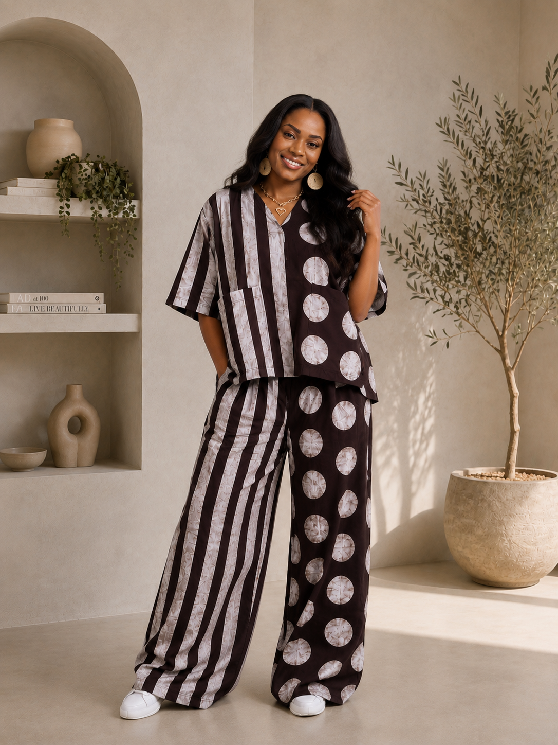 The Saka set : Chocolate brown Co-ord