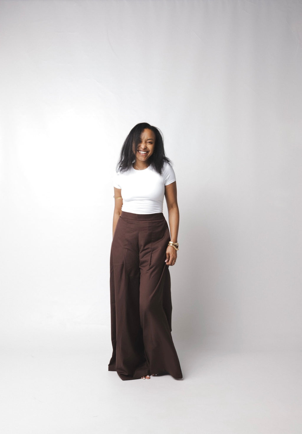 The Slate Pleated Pants : Chocolate brown