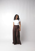 The Slate Pleated Pants : Chocolate brown