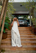 The Ivory Satin Set : Pearl White