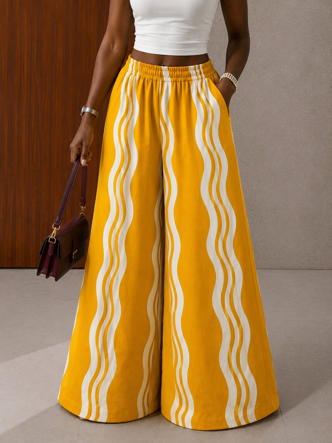 The Nuru Pants : Yellow Tribal Art