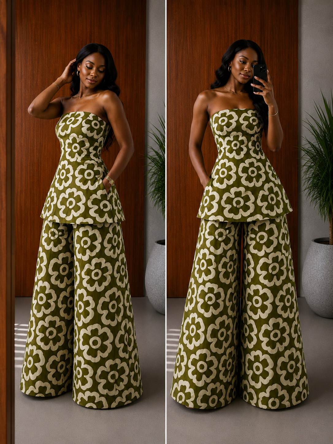 The zahara set: Green floral