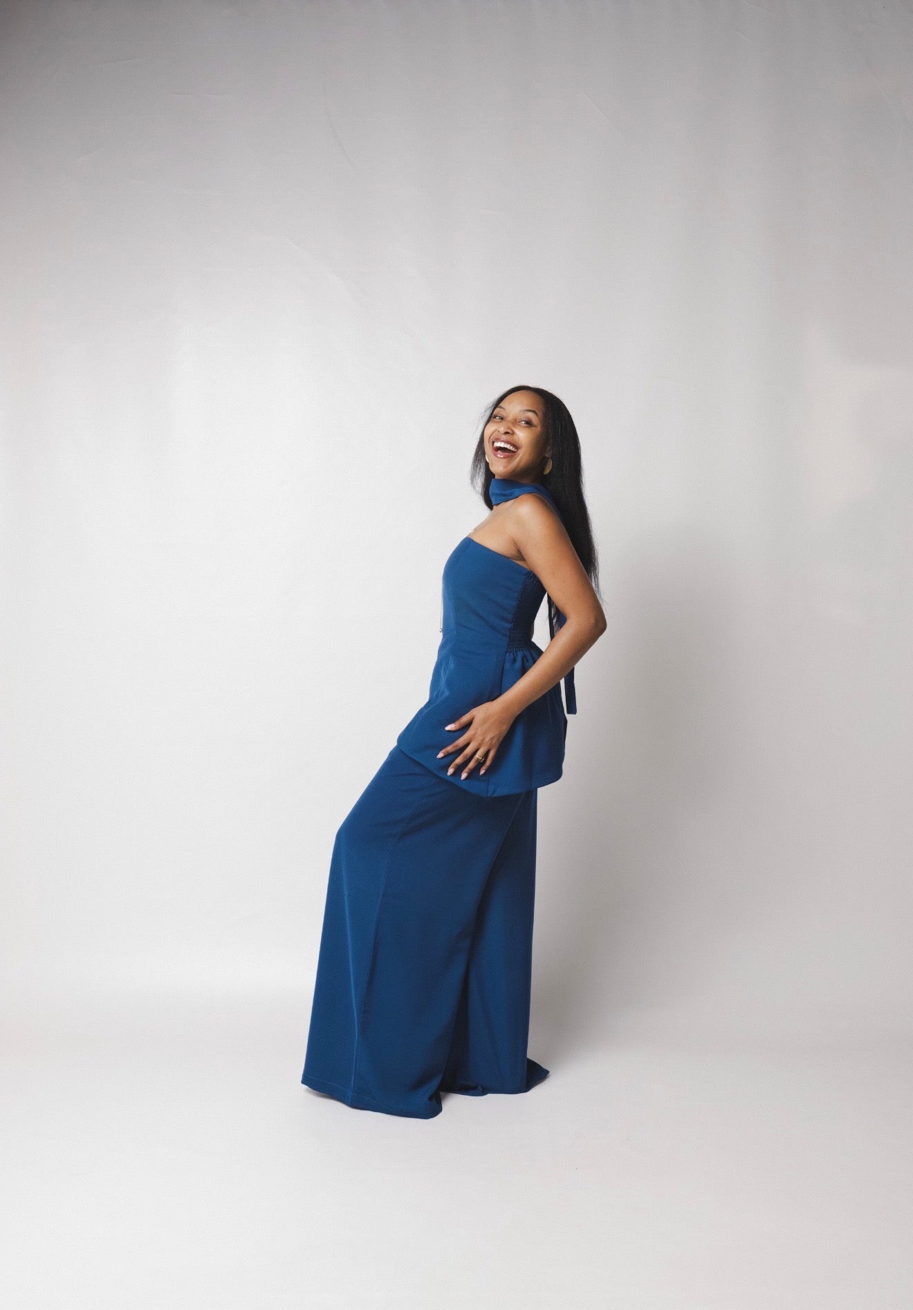 The Asymmetrical 3-piece Set : Teal Blue