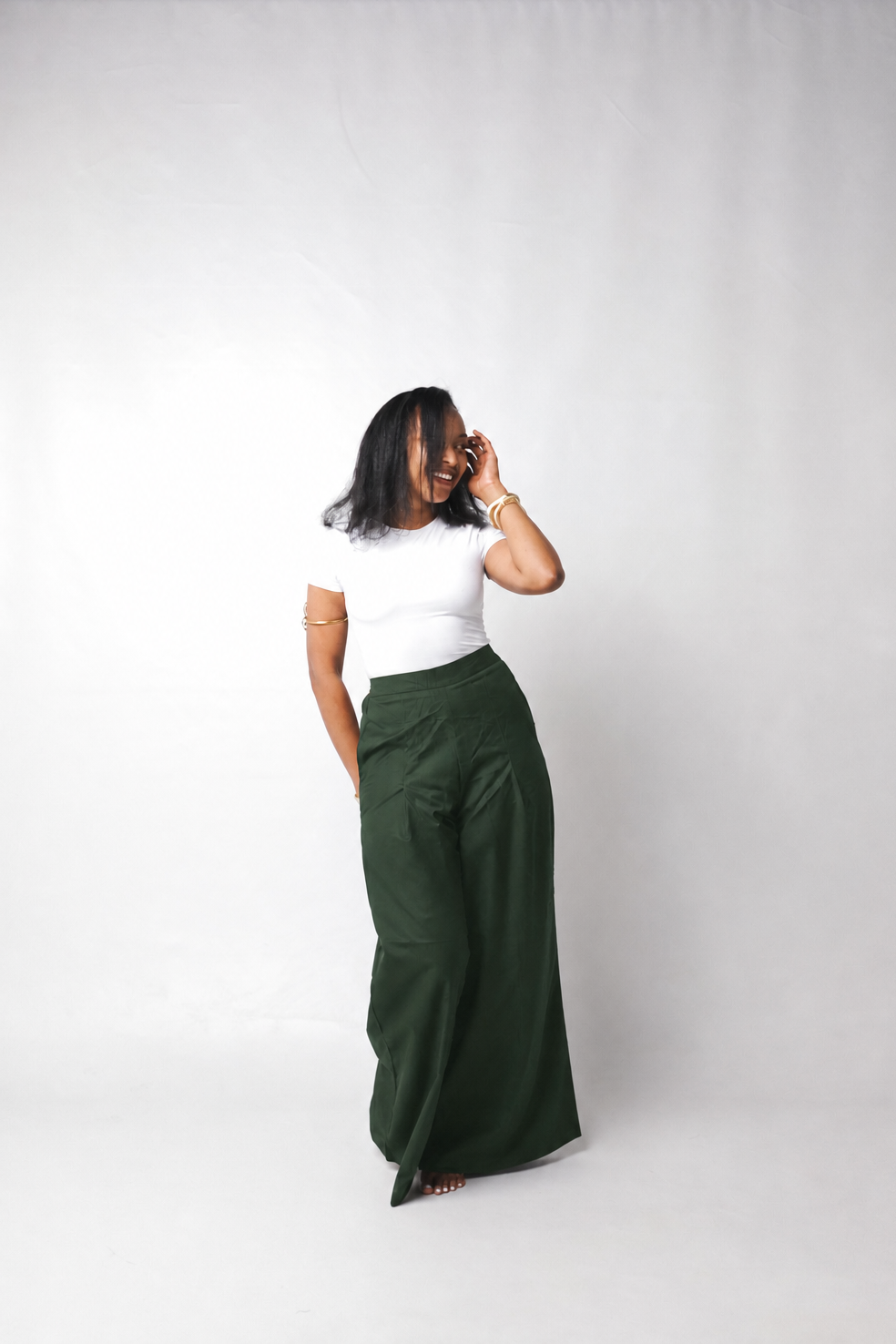 The Slate Pleated Pants : Jungle Green