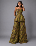 The Zahara set: Circular art (Chocolate brown & green)