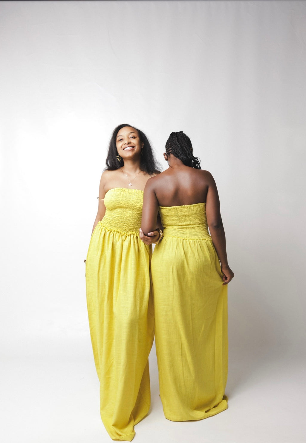 The Solara Linen Maxi Dress : Mustard yellow