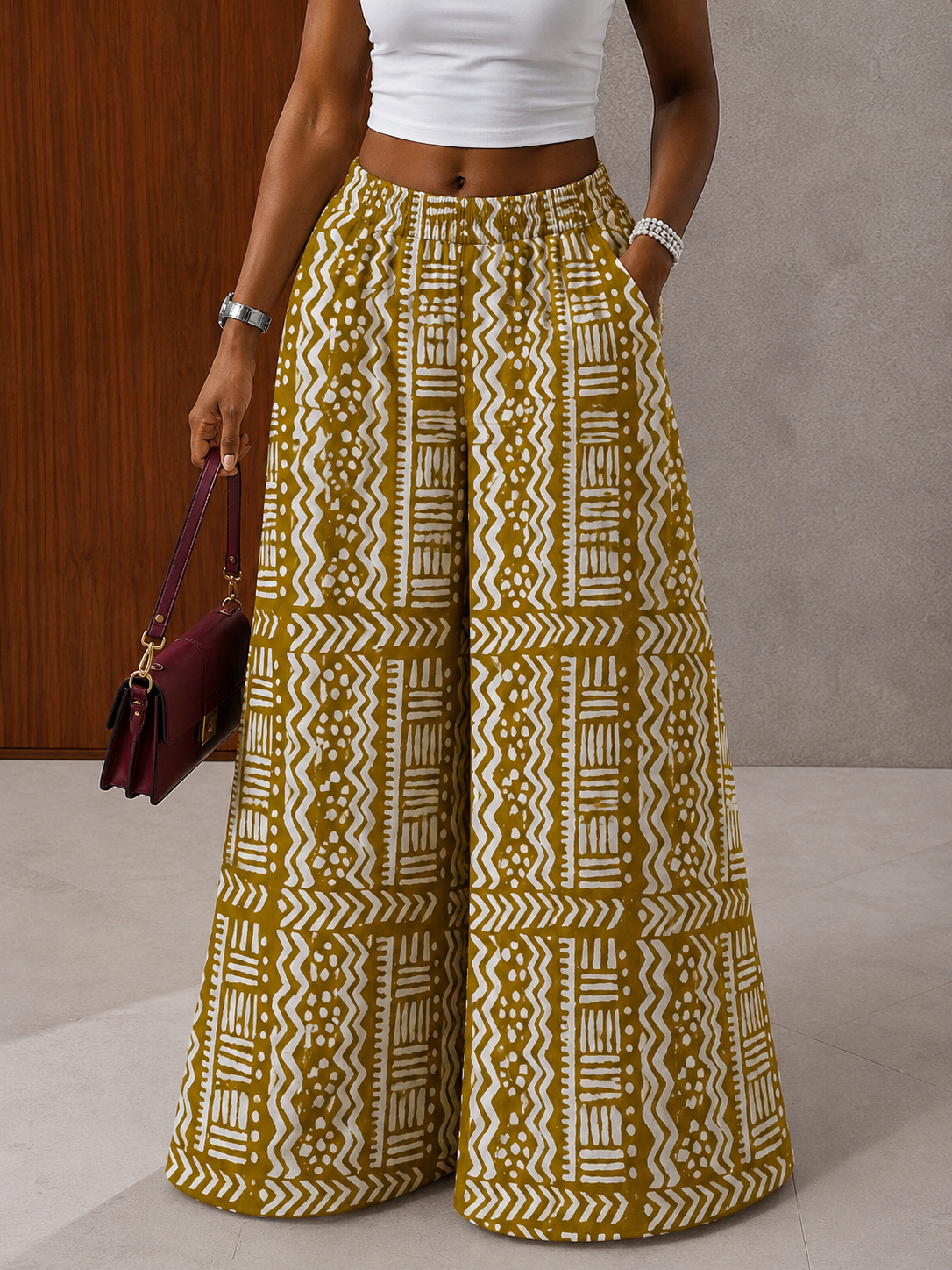 The Nuru Pants : light green tribal