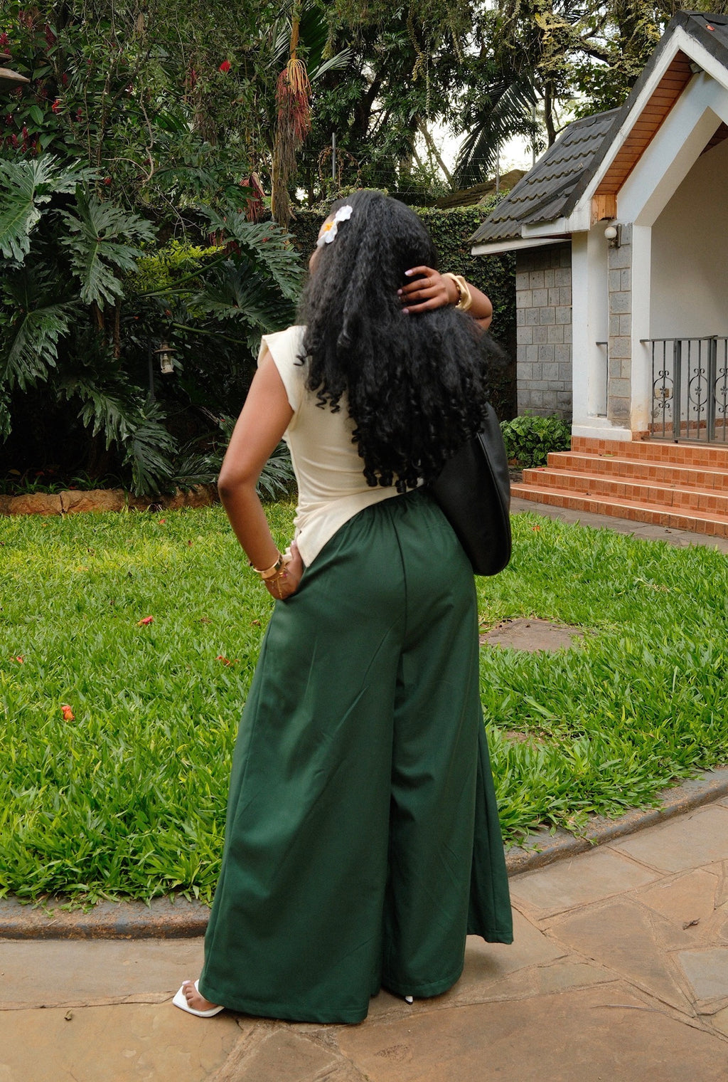 The Kira Pleated Pants : Jungle Green