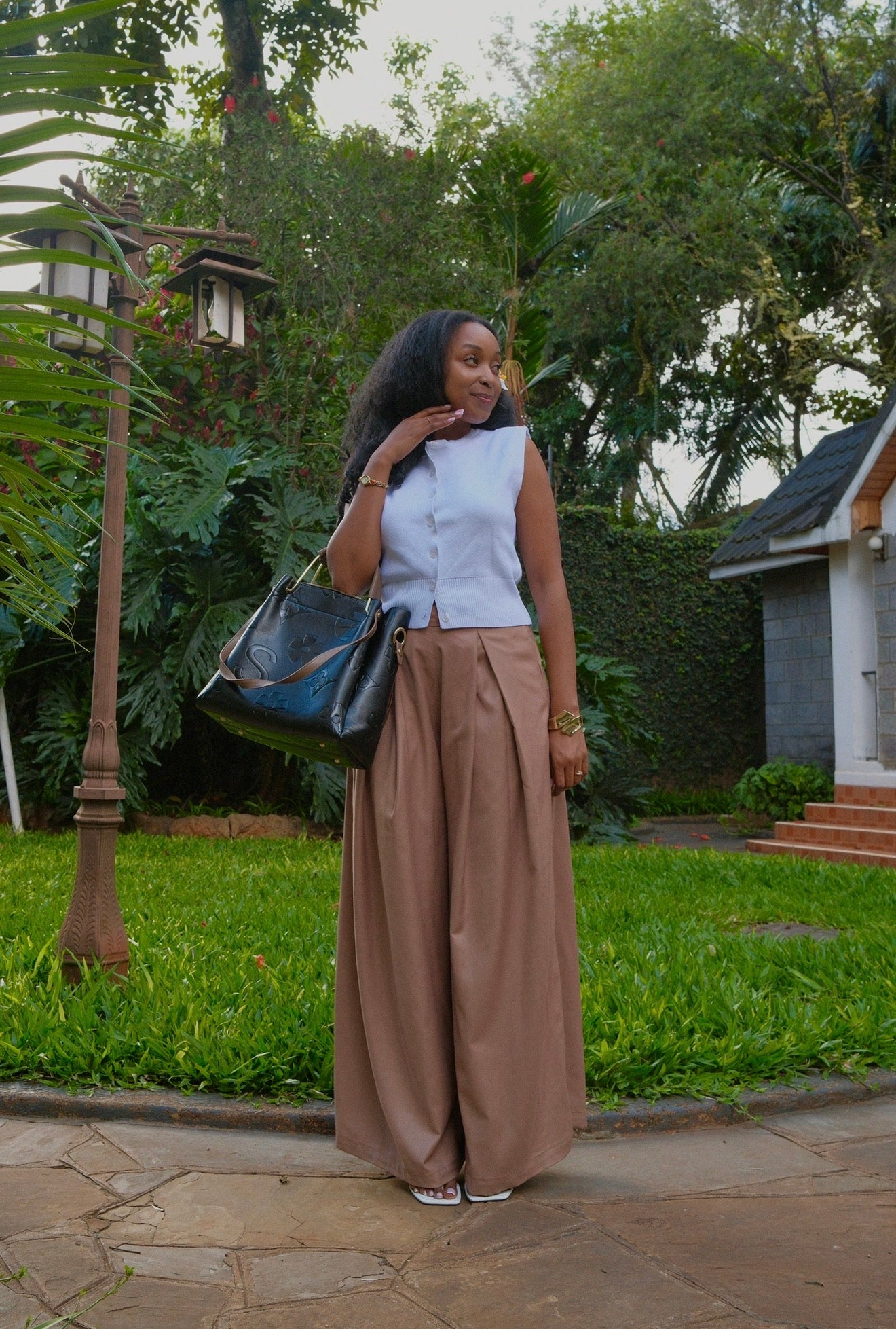 The Kira pleated trousers : Beige